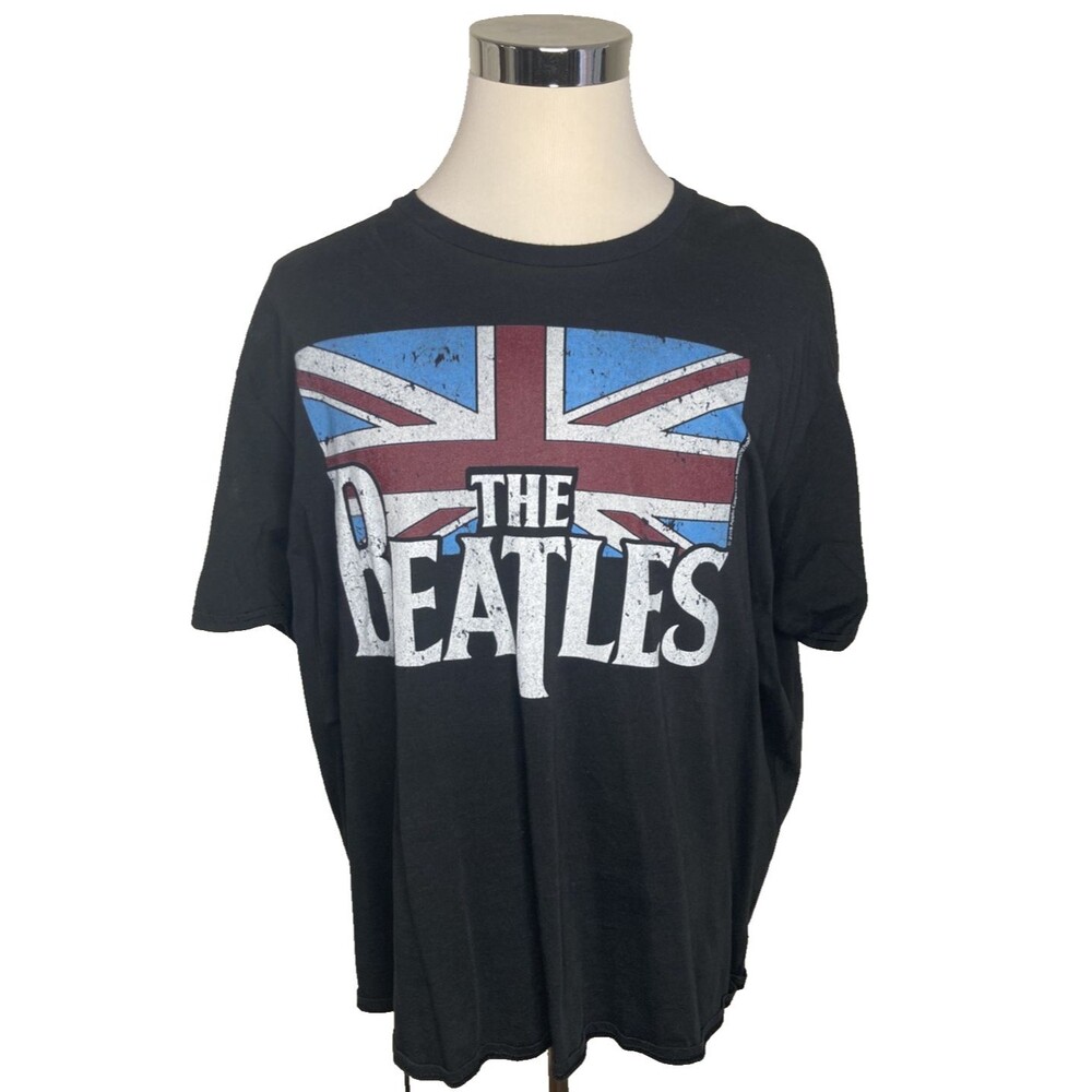 The Beatles Graphic T-shirt Men's Size 3xl Black British Flag 2020 Apple Lic